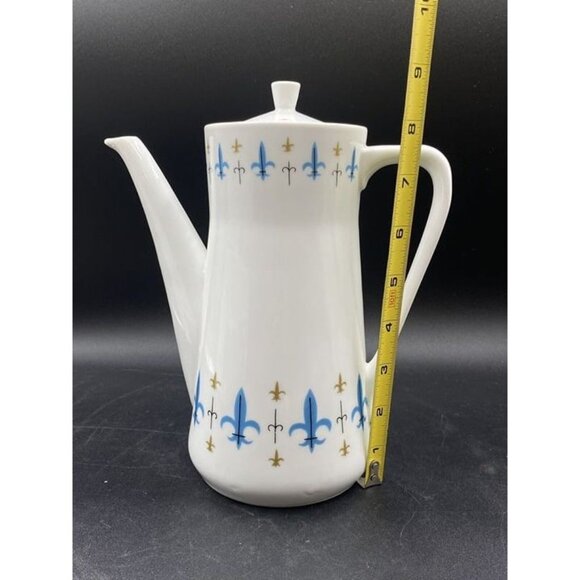 Style House China Caravelle Coffee Pot Yamaguchi Fleur de Lis Japan Knights - Picture 8 of 12